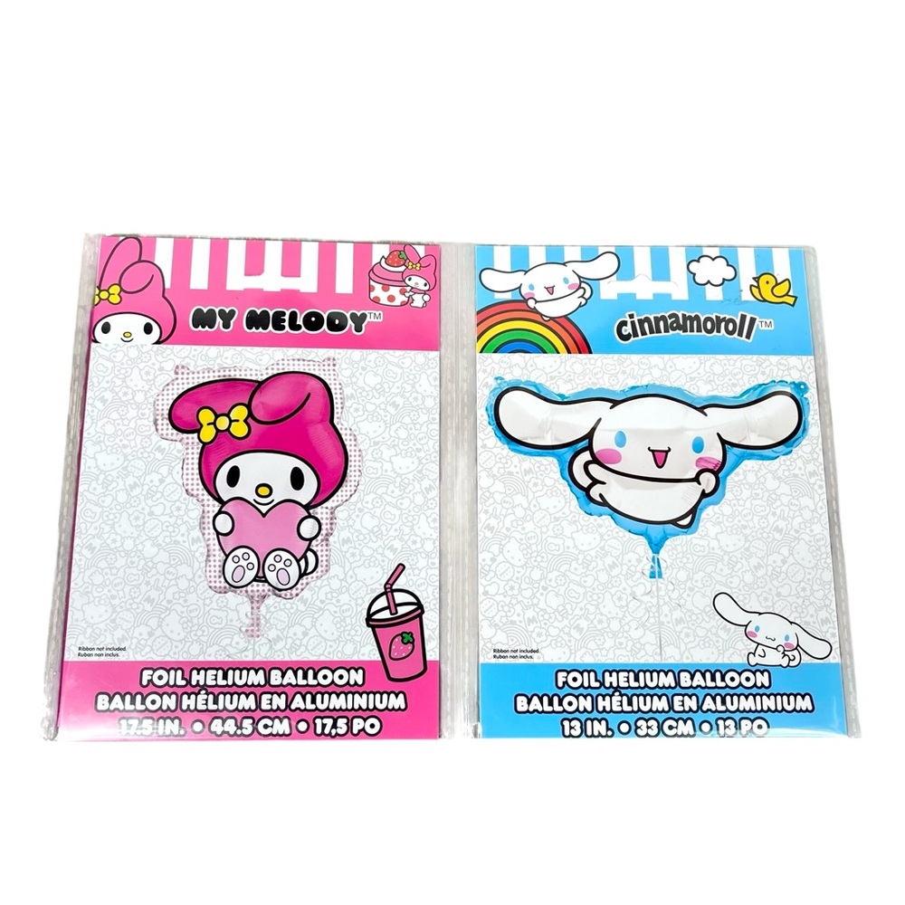 Sanrio My Melody (Pink) & Cinnamoroll (White/Blue) Helium Balloon Set